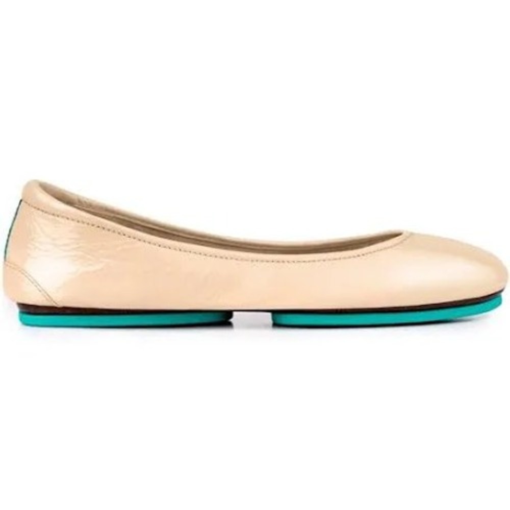Tieks Biscotti Patent Leather Ballet Flats Cream Size 8